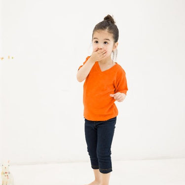 Orange Vneck Short Sleeve Tshirt