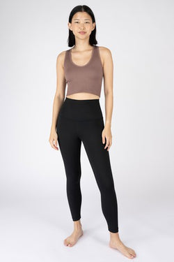 RIB SEAMLESS HIGHLINE V-NECK CROP TANK