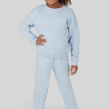 Little Girls Melange Long Sleeve and Jogger - Set