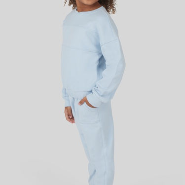 Little Girls Melange Long Sleeve and Jogger - Set