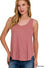Sleeveless Double Scoop Neck Tank Top