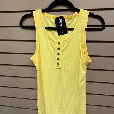 Ribbed henley tank top