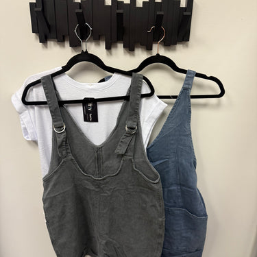 Washed Romper With Pocket