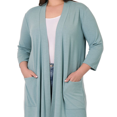 PLUS SLOUCHY POCKET OPEN CARDIGAN