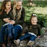 Olive Green Lace Mommy & Me Tops - Infant, Toddler and Adult